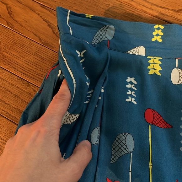 🦋 Modcloth Fever London Quirky Catch Blue Butterfly Skirt - Picture 10 of 16